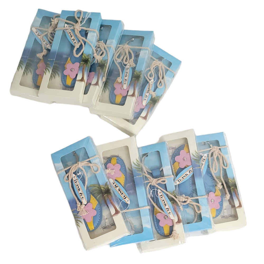 Kate Aspen Flip Flop Beach Theme Thank You Key Chain -NEW Set of (10)